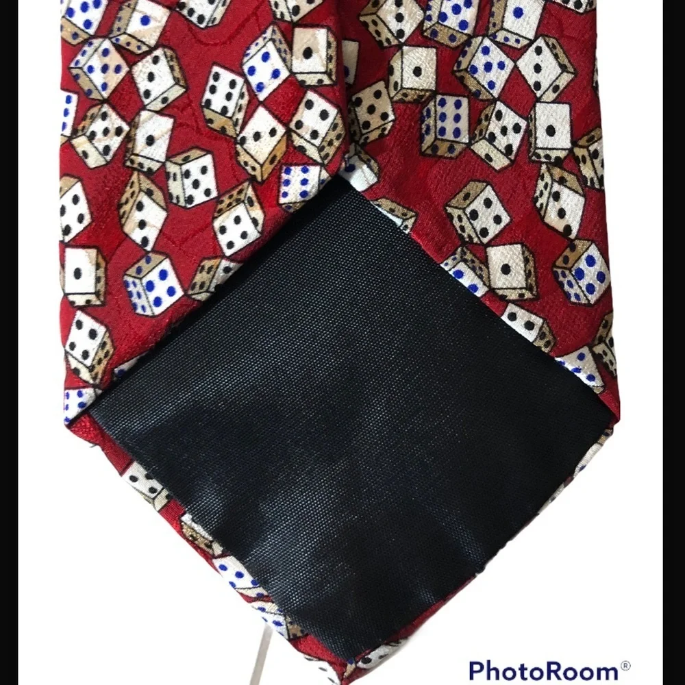 Dice gambling silk tie